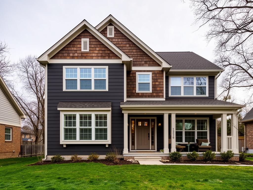 Charcoal craftsman revival exterior remodel North Shore Chicago by Ken Polikov