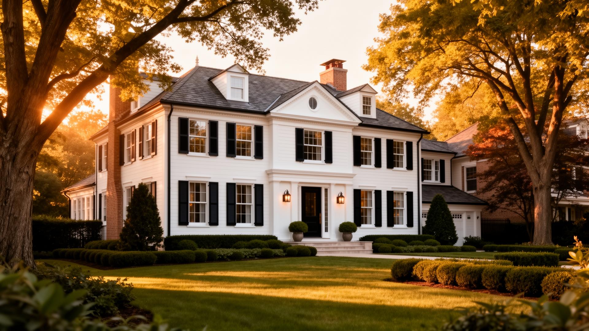 Luxury Colonial home exterior remodel North Shore Chicago